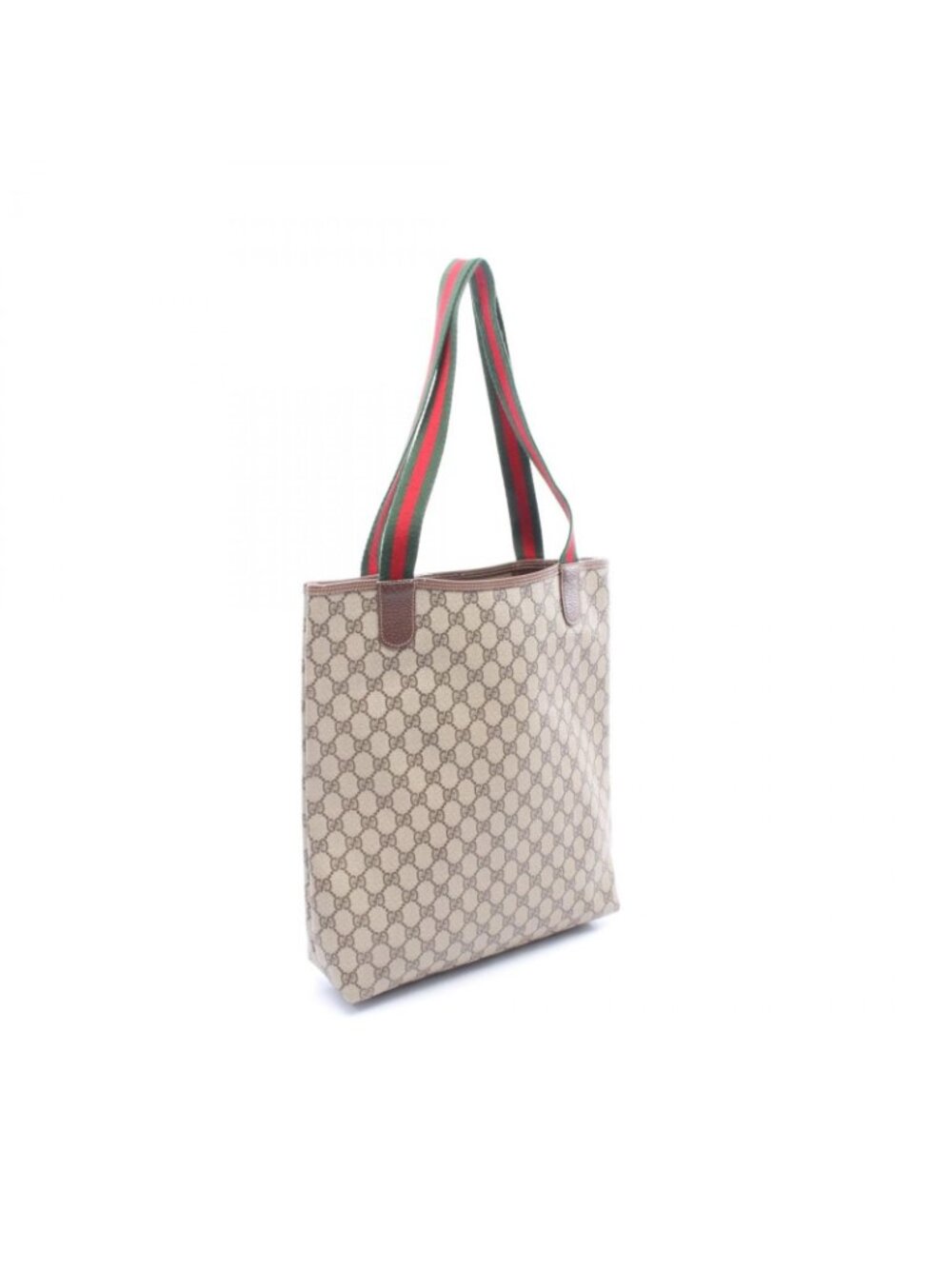Gucci Tote Vintage GG Plus Sherry Line Beige Canvas Leather - Picture 2 of 10